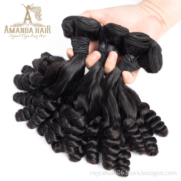 Amanda 7A  8A 9A 10A 11A Double Drawn Virgin Fumi Brazilian Human hair extensions Loose wave